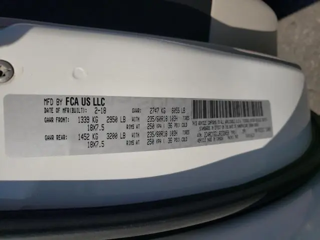 2018 CHRYSLER PACIFICA LIMITED  