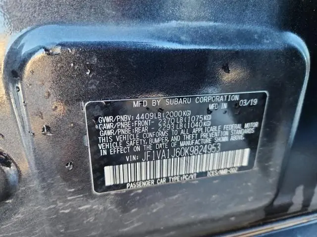 2019 SUBARU WRX LIMITED  