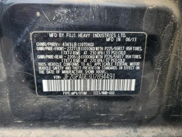 2013 SUBARU XV CROSSTREK 2.0 LIMITED  