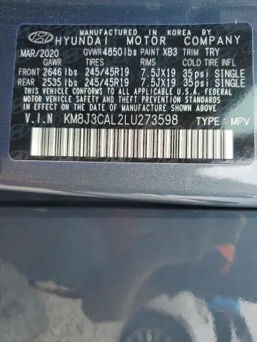2020 HYUNDAI TUCSON LIMITED  