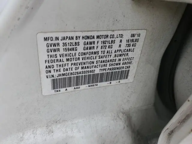 2010 HONDA FIT   