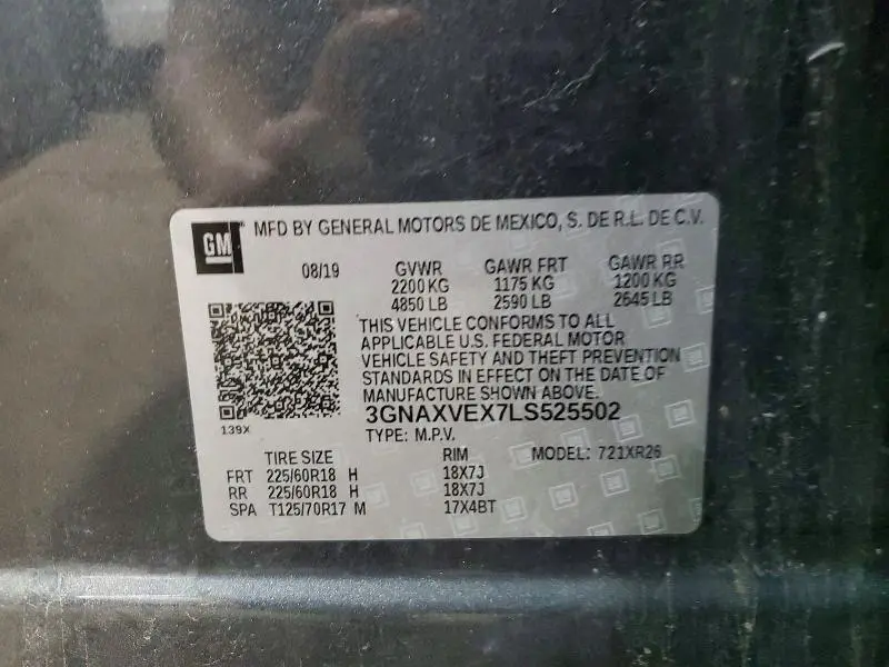 2020 CHEVROLET EQUINOX LT  