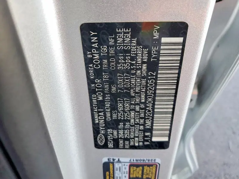 2019 HYUNDAI TUCSON SE  