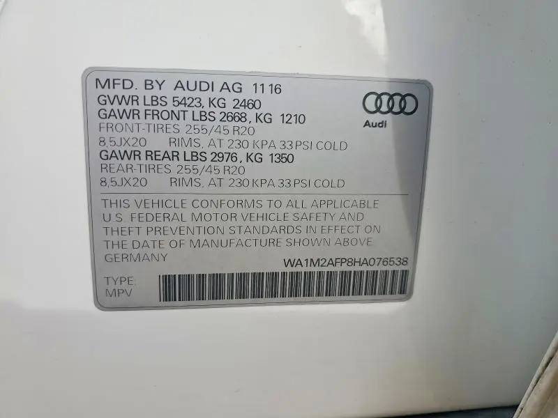 2017 AUDI Q5 PREMIUM PLUS  