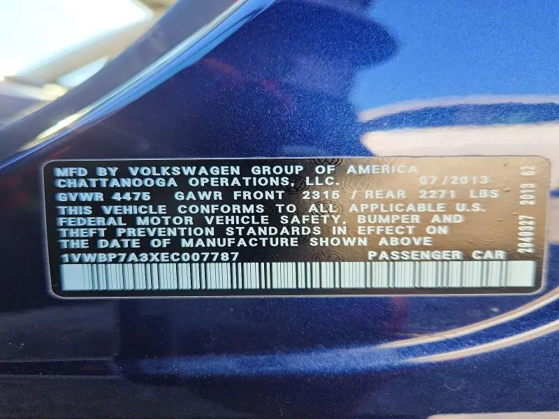 2014 VOLKSWAGEN PASSAT SE  