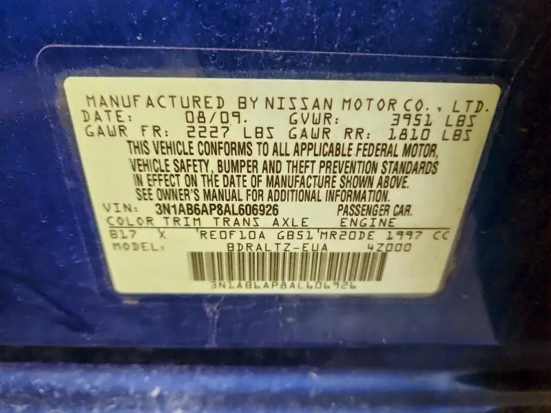 2010 NISSAN SENTRA 2.0  