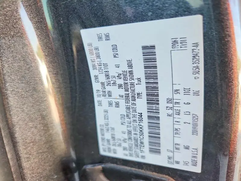 2019 FORD F150 SUPERCREW  
