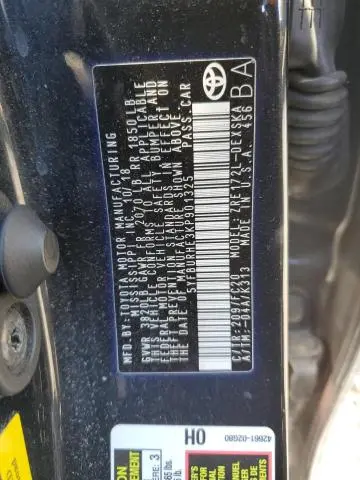 2019 TOYOTA COROLLA L  