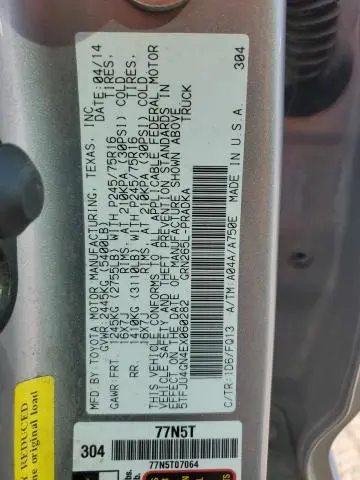 2014 TOYOTA TACOMA DOUBLE CAB PRERUNNER  