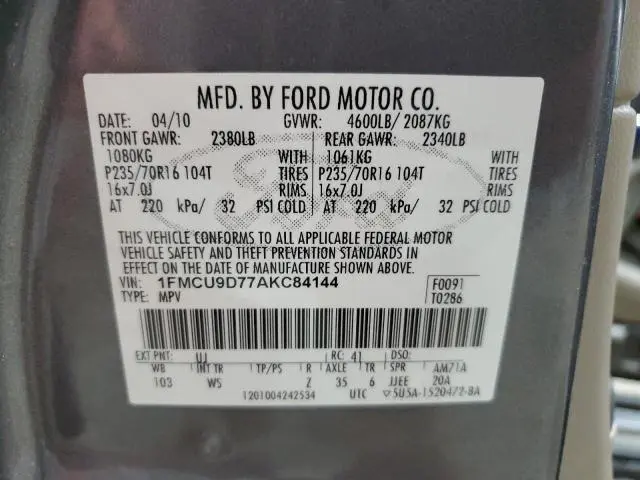 2010 FORD ESCAPE XLT  