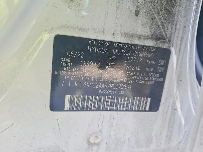 2022 HYUNDAI ACCENT SE  