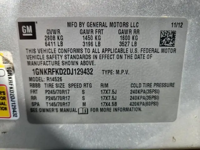 2013 CHEVROLET TRAVERSE LS  