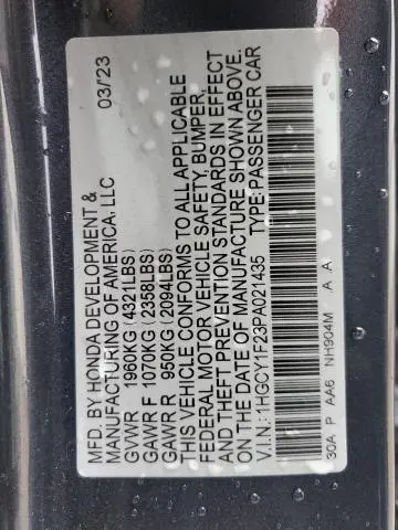 2023 HONDA ACCORD LX  