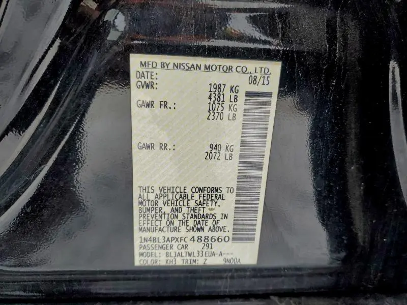 2015 NISSAN ALTIMA 3.5S  