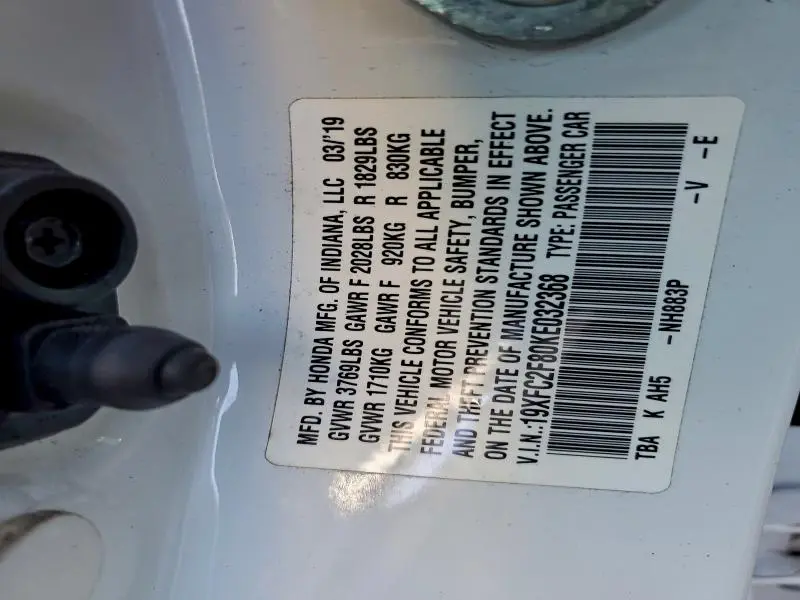 2019 HONDA CIVIC SPORT  