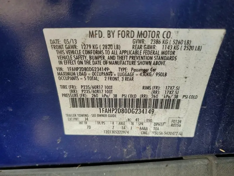 2013 FORD TAURUS   