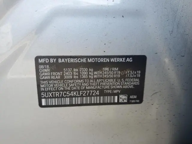 2019 BMW X3 SDRIVE30I  