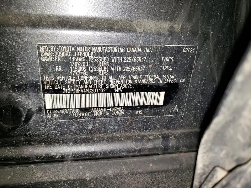 2021 TOYOTA RAV4 XLE  