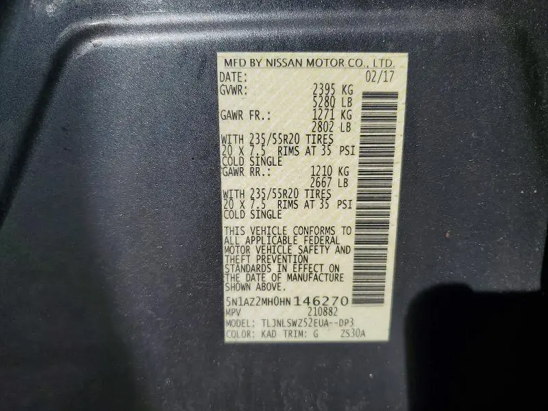 2017 NISSAN MURANO S  