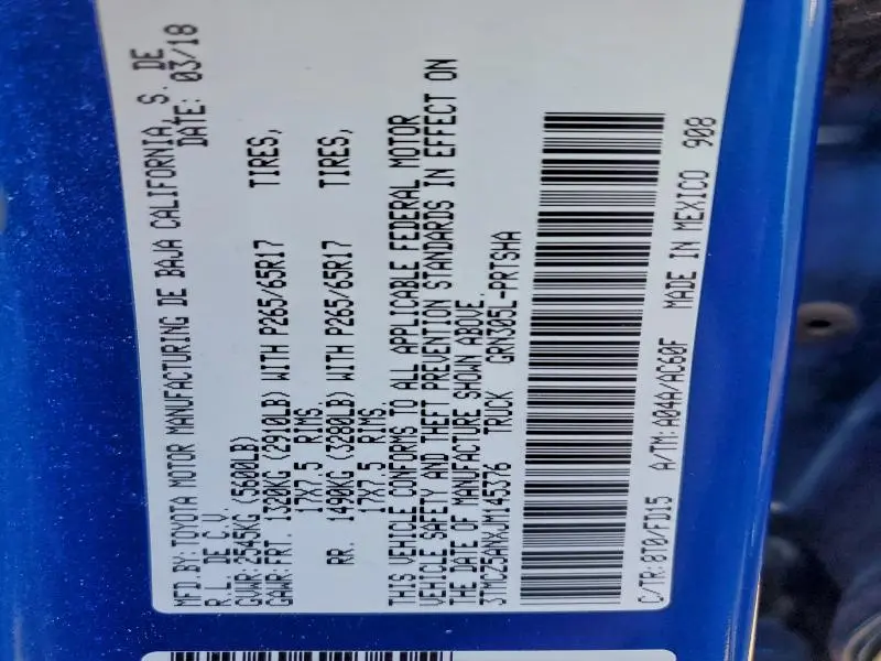 2018 TOYOTA TACOMA DOUBLE CAB  