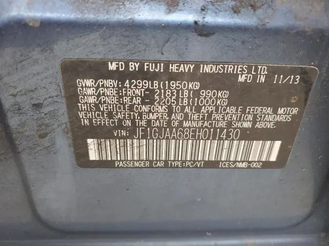 2014 SUBARU IMPREZA   