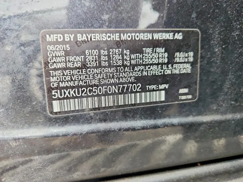 2015 BMW X6 XDRIVE35I  