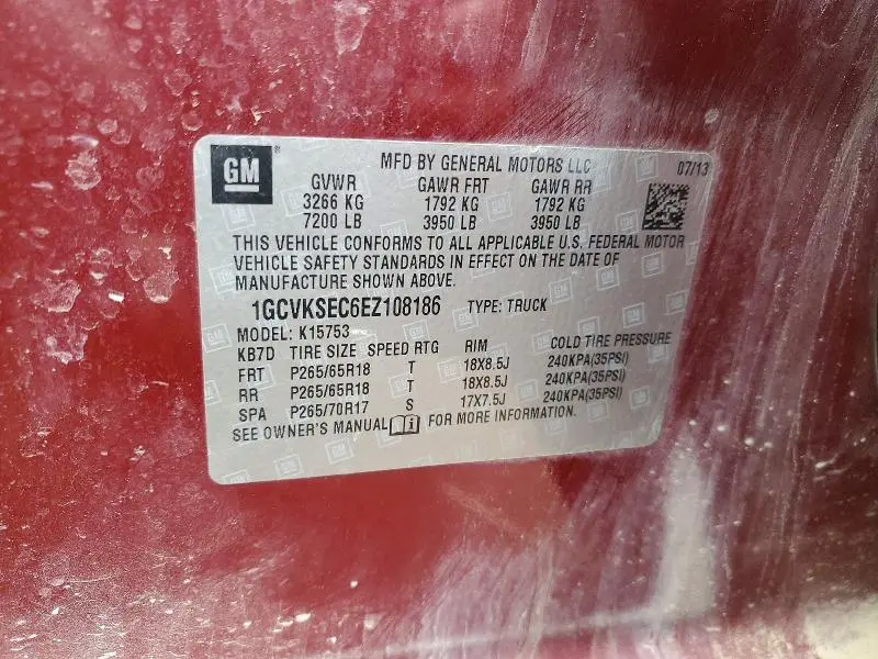 2014 CHEVROLET SILVERADO K1500 LTZ  