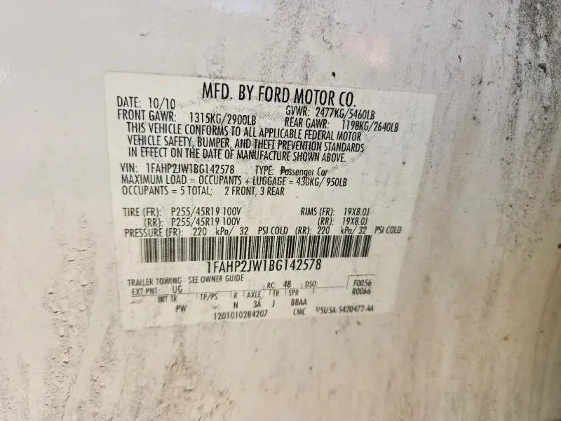 2011 FORD TAURUS LIMITED  