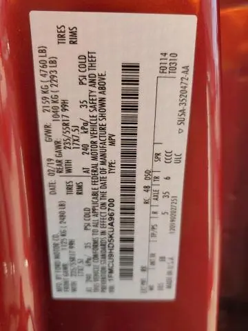 2019 FORD ESCAPE SEL  