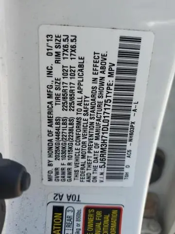 2013 HONDA CR-V EXL  