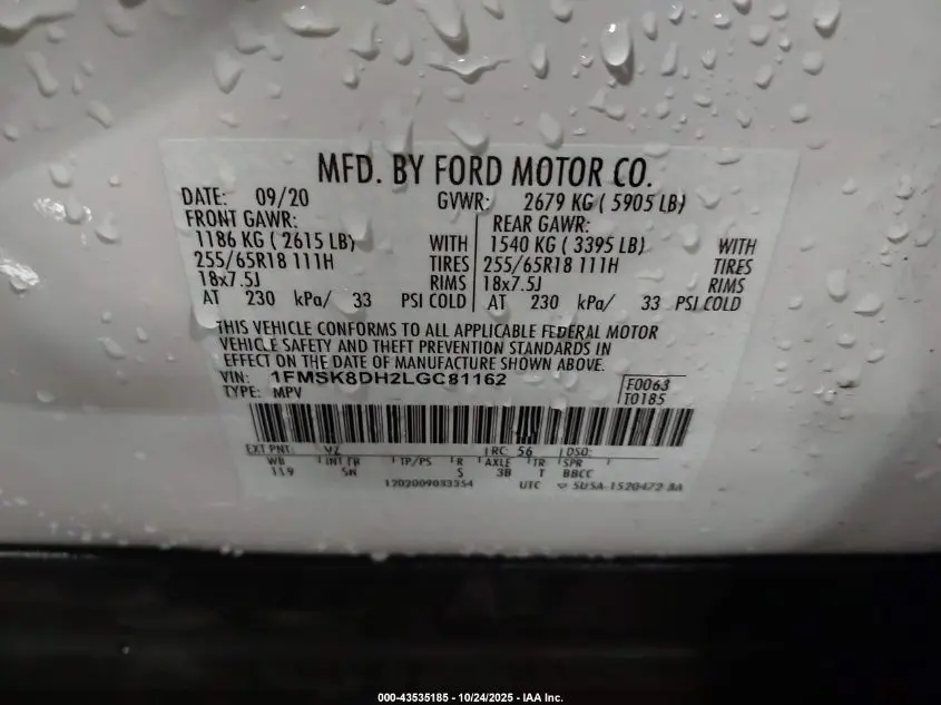 2020 FORD EXPLORER XLT