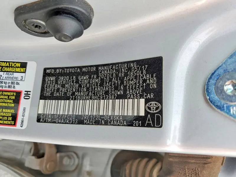 2017 TOYOTA COROLLA L  