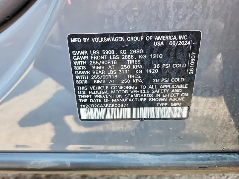2024 VOLKSWAGEN ATLAS PEAK EDITION SE  