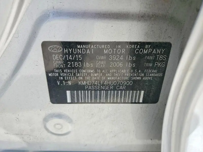 2017 HYUNDAI ELANTRA SE  