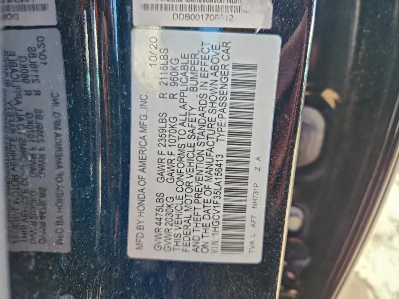 2020 HONDA ACCORD SPORT  