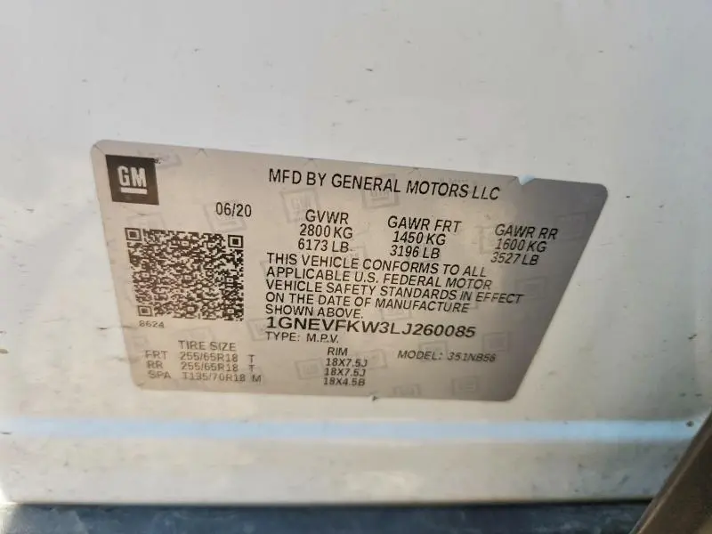 2020 CHEVROLET TRAVERSE LS  