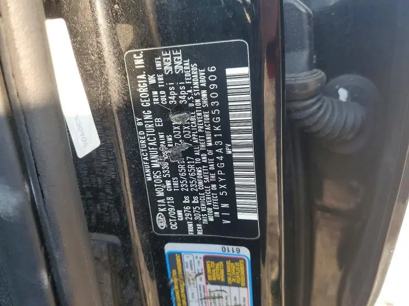 2019 KIA SORENTO L  