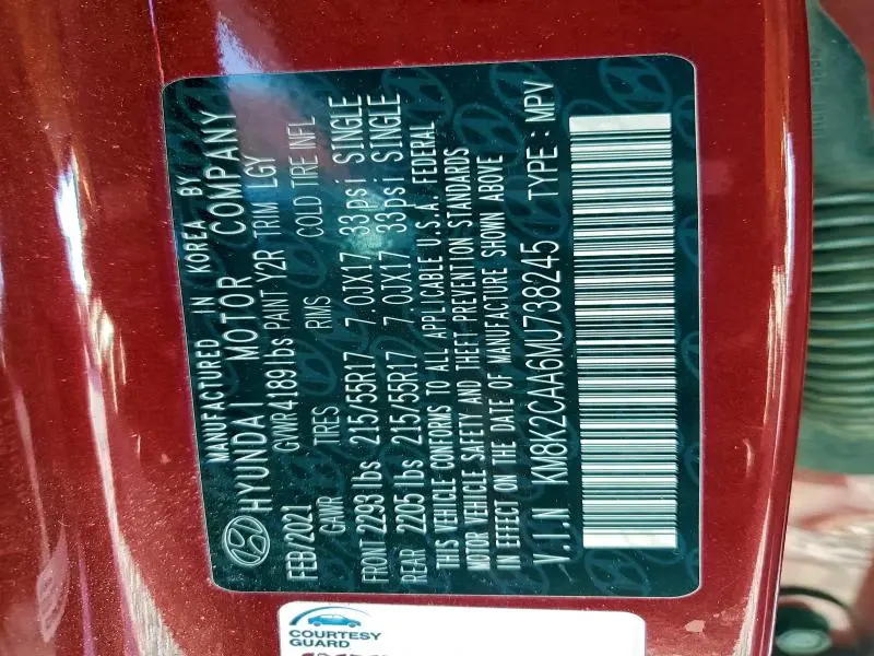 2021 HYUNDAI KONA SEL  