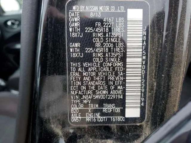 2013 NISSAN JUKE S  