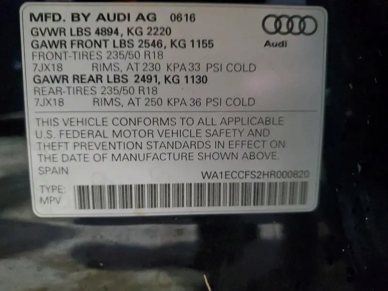 2017 AUDI Q3 PREMIUM  