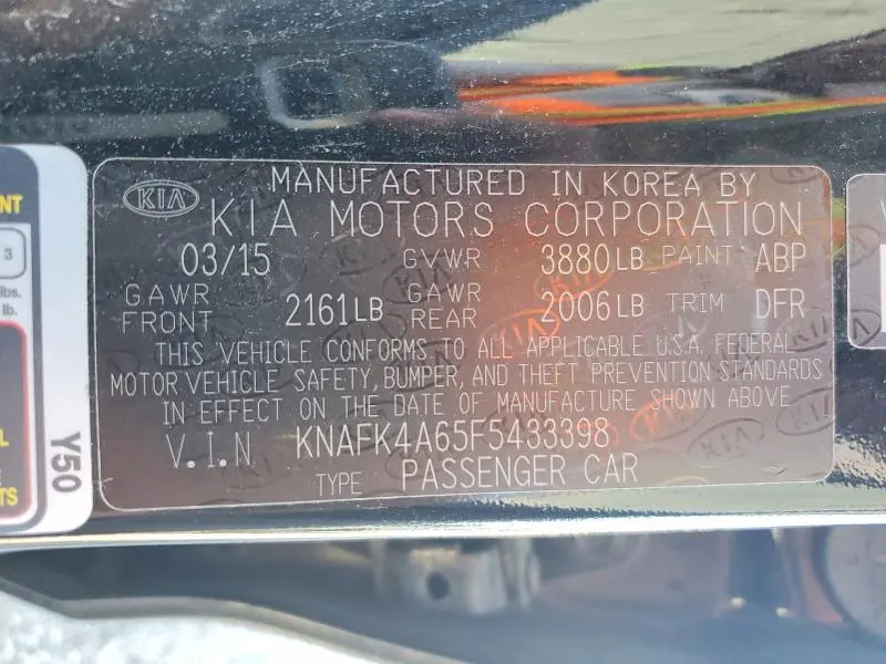 2015 KIA FORTE LX  