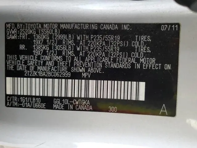 2011 LEXUS RX 350  