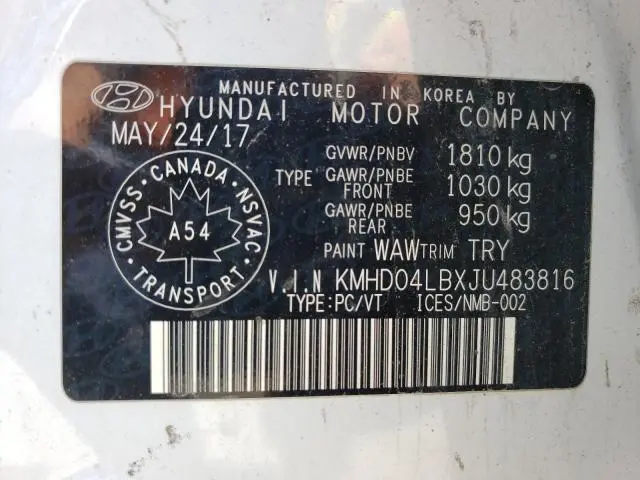 2018 HYUNDAI ELANTRA SPORT  