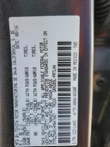 2017 TOYOTA TACOMA DOUBLE CAB  