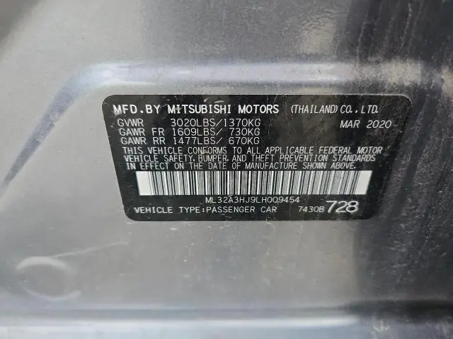 2020 MITSUBISHI MIRAGE ES  