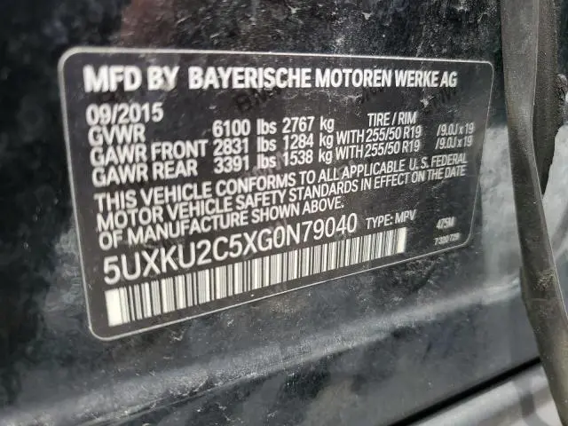 2016 BMW X6 XDRIVE35I  