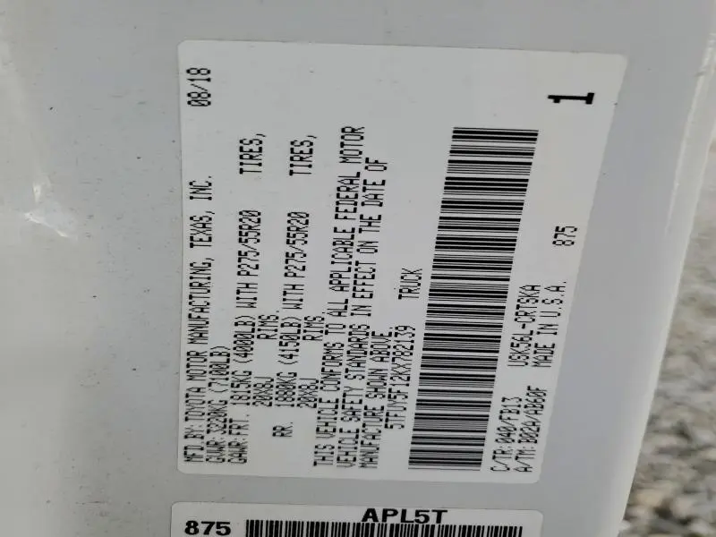 2019 TOYOTA TUNDRA DOUBLE CAB SR  