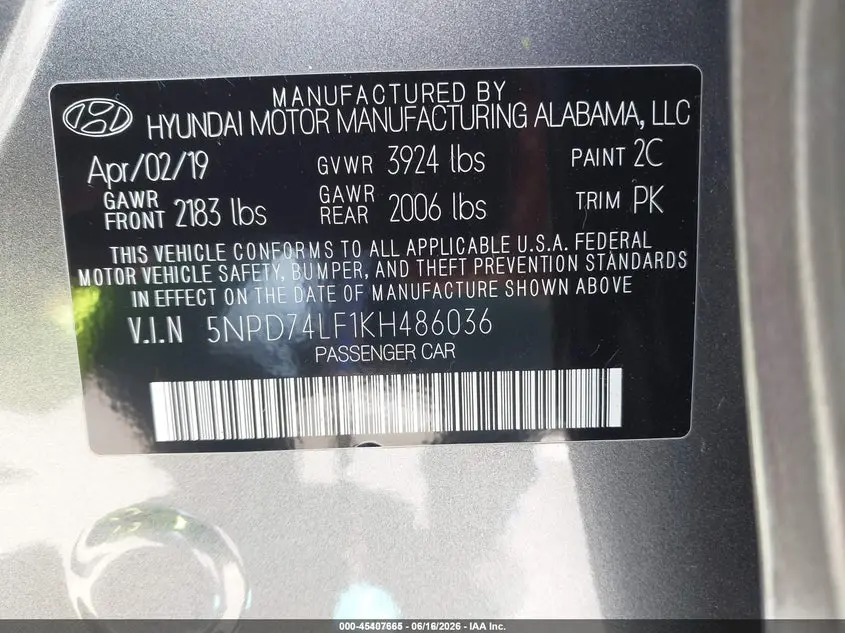 2019 HYUNDAI ELANTRA SE