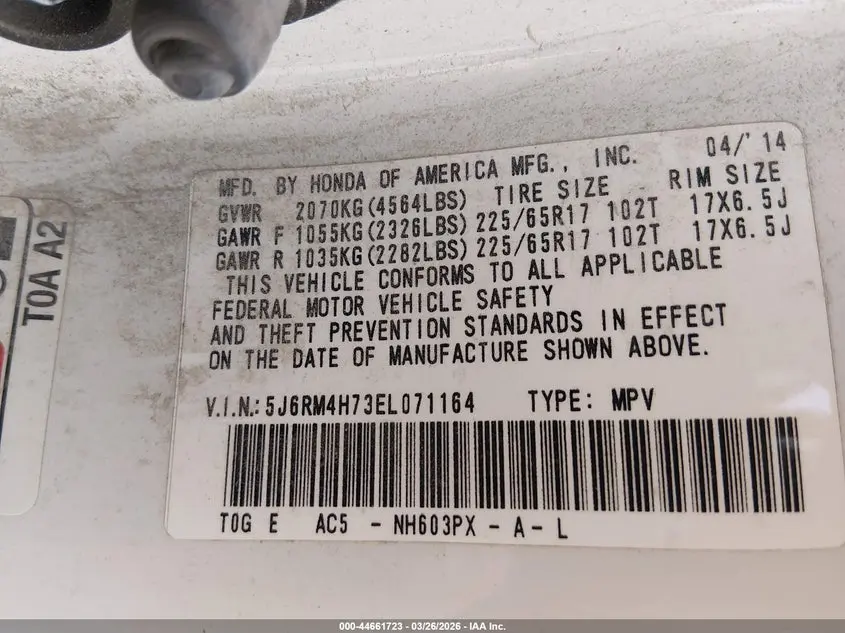 2014 HONDA CR-V EX-L