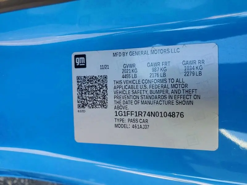 2022 CHEVROLET CAMARO LT1  